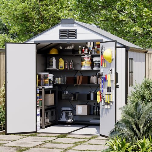 DNYKER 8 x 6 FT Plastic Outdoor Storage Shed